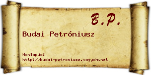 Budai Petróniusz névjegykártya